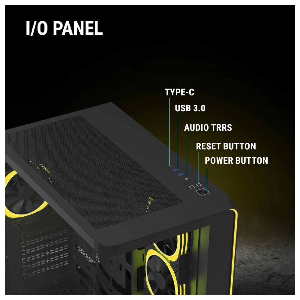 Ant Esports Gaming Cabinet Crystal ARC Black view 5